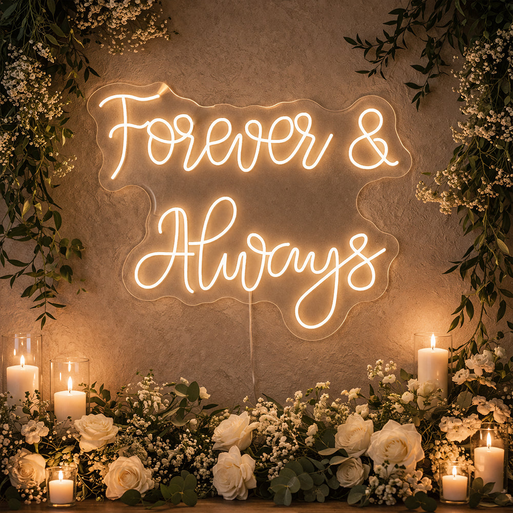 Forever & Always LED Neon Sign - Made in London Wedding Neon Signs