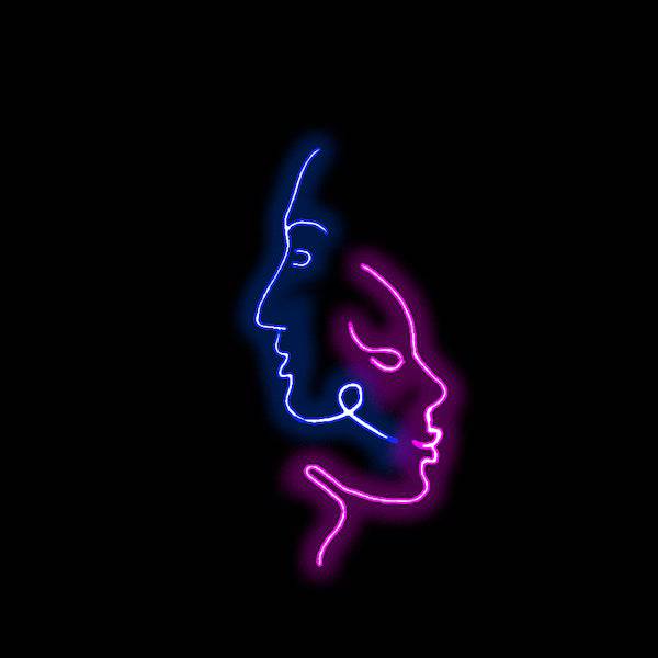 Two Faces LED Neon Sign - Planet Neon Made in London Neon Signs - Planet Neon