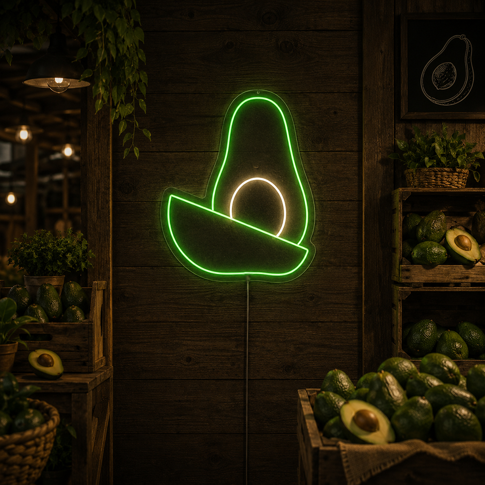 Avokado ledde neonskylt - Made in London Food Restaurant Neon Signs