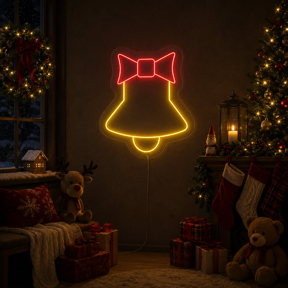 Signo de neón liderado por la campana de Navidad - Hecho en Londres Decoración NEON SETS