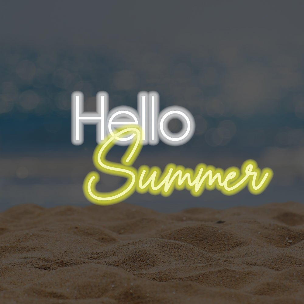 Hello Summer LED Neon Sign - Made in London Inspirational Neon Signs - Planet Neon