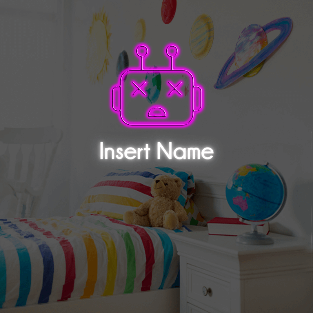 Robot Head Part Custom LED Neon Sign - Planet Neon